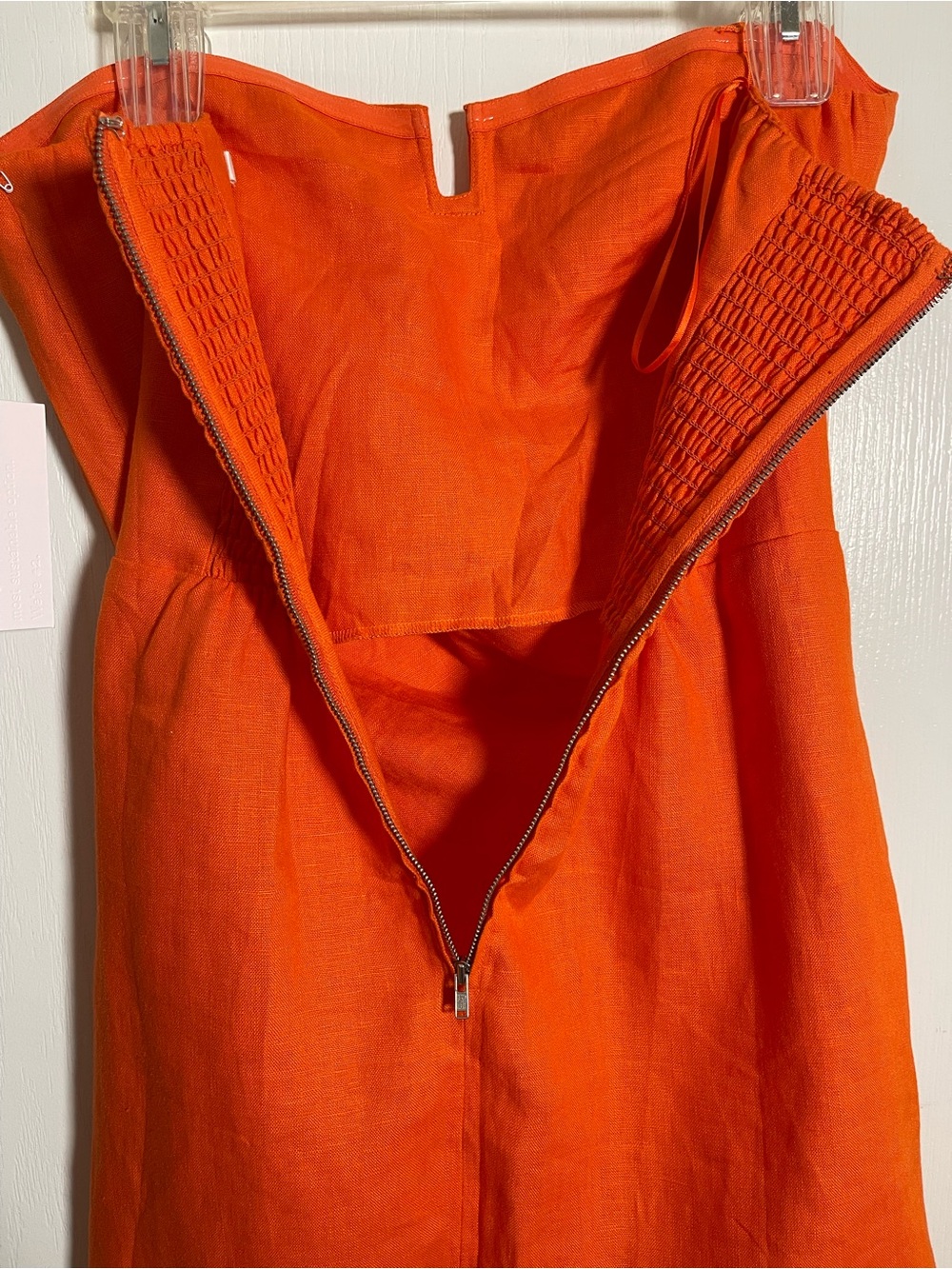 Reformation Abeni Linen Dress Flame Size 10 - Picture 6 of 16